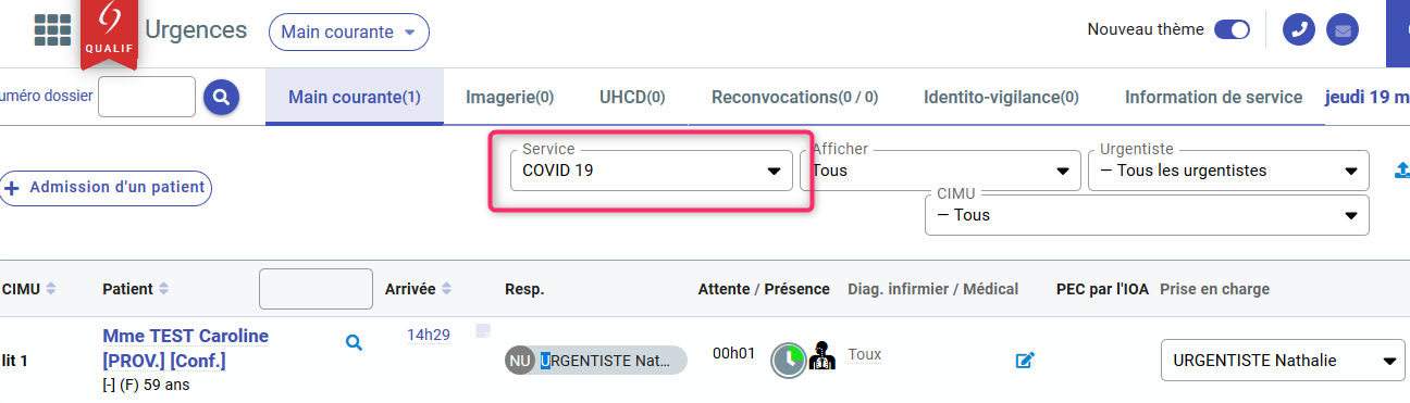 Démonstration main courante sur le logiciel Mediboard