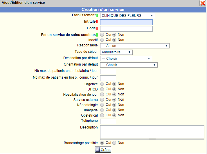 Création d'un nouveau service